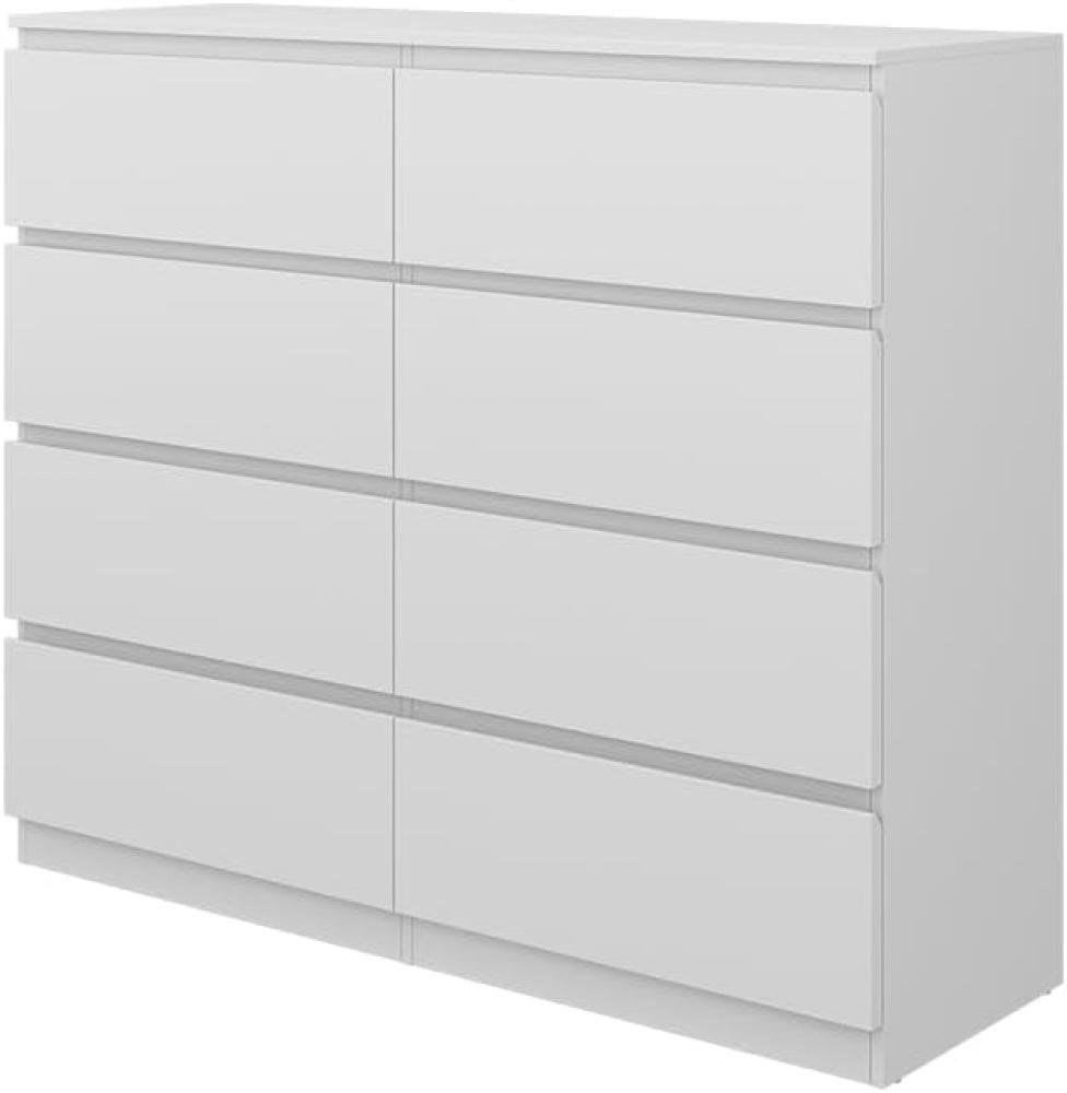 Vicco Kommode Calisto Weiß 120 x 101,5 cm mit 8 Schubfächer Sideboard Schrank Bild 1