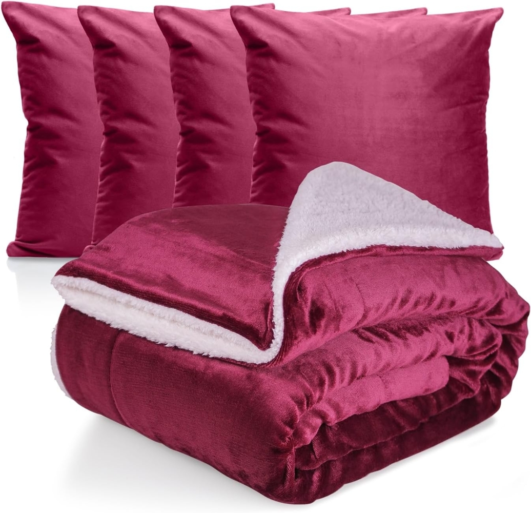 Wohndecke Kuscheldecke XL warm Sherpa, dicke Sofadecke, hochwertige Tagesdecke, Cozyor Bild 1