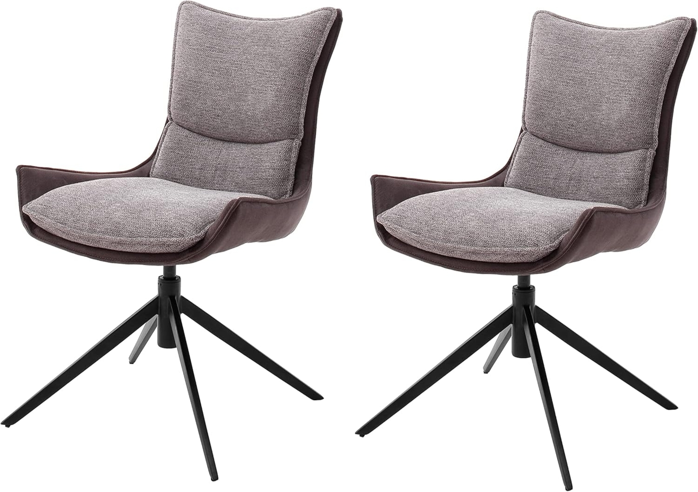 Robas Lund Esszimmerstühle 2er Set 360°drehbar, Belastbar bis 120 kg, Stuhl mit Stoffbezug Rostbraun Bild 1