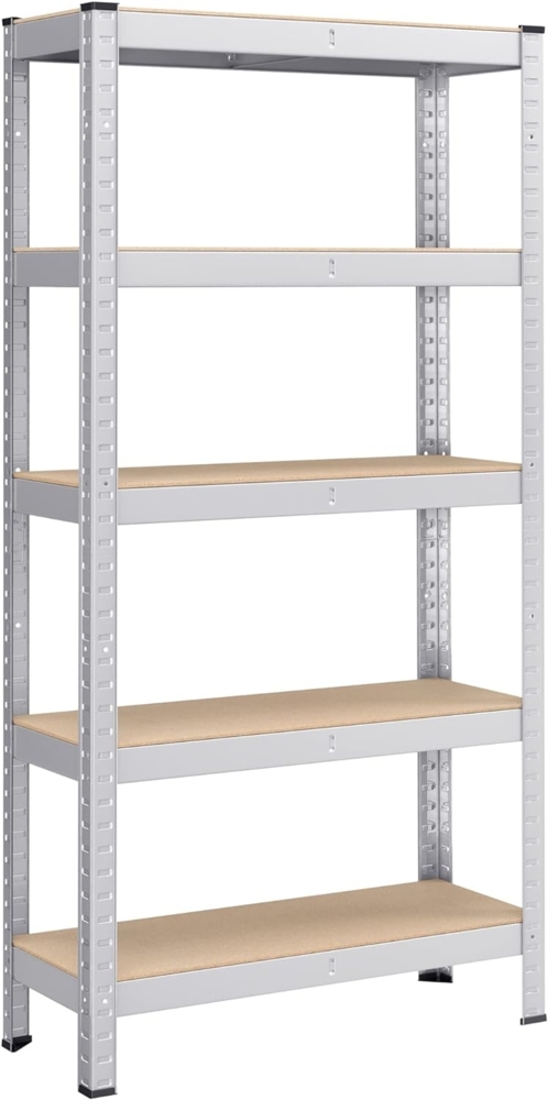 Songmics Lagerregal, 5 Ablagen verstellbar, Stahl silber, 150 x 75 x 30 cm Bild 1