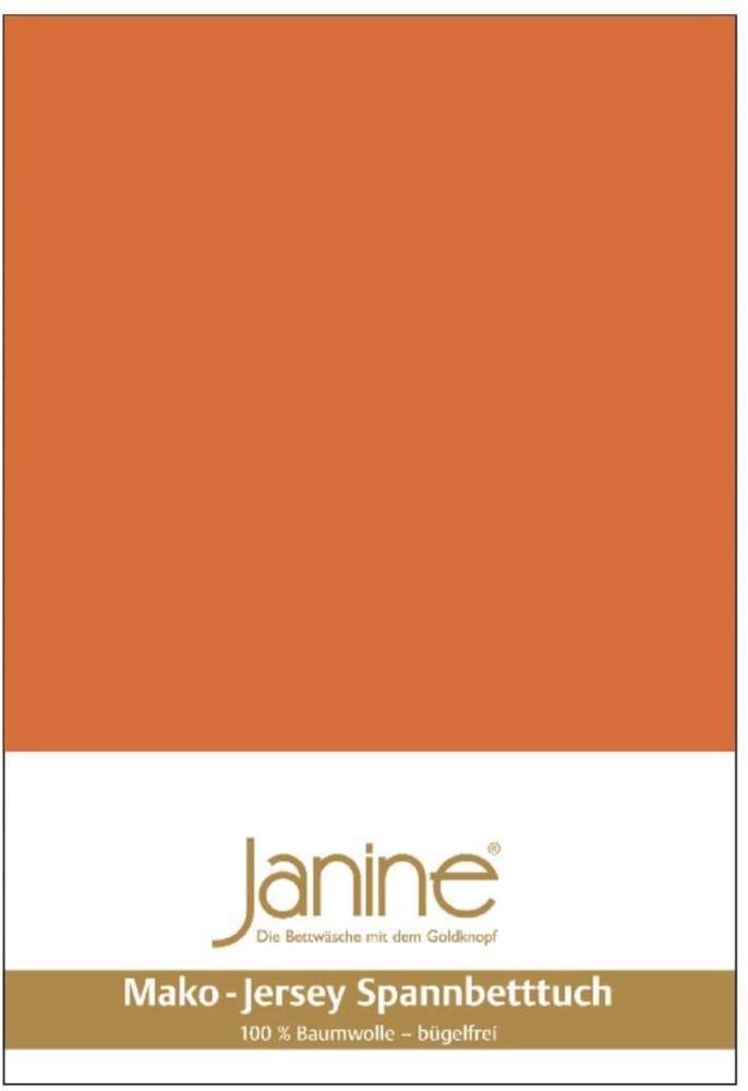 Janine Mako-Jersey Spannbetttuch Spannbettlaken 100% naturreine Baumwolle 90-100cm x 190-200cm 67 rost-orange Bild 1