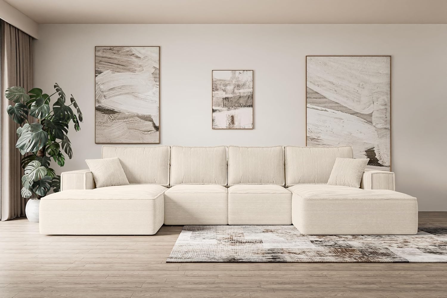 ALTDECOR Wohnlandschaft SIERRA-U-S, Couch mit Schlaffunktion, Wohnzimmer - Wohnlandschaft, Corner Sofa Bett Eckcouch Couch L-Form Schlafcouch Ausziehbar Bild 1