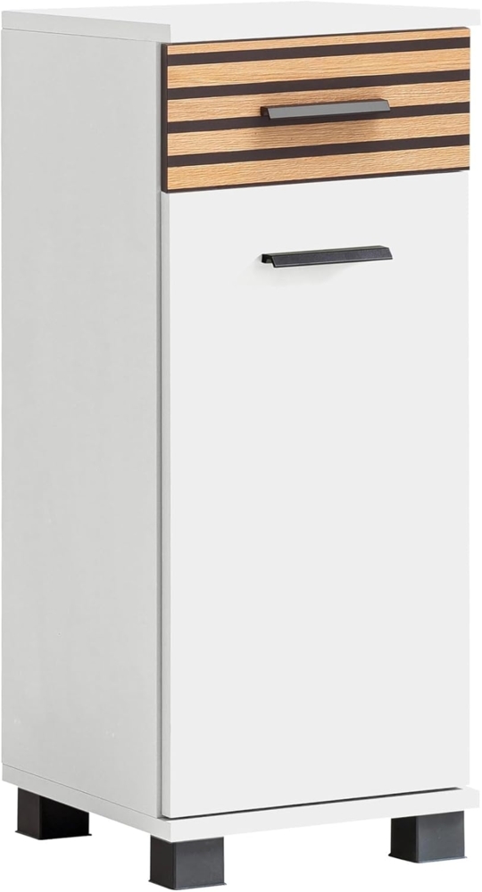 Schildmeyer Unterschrank Katta 158581, weiß matt/Akustikpaneel Optik, 30,3 x 32,6 x 75,3 cm Bild 1