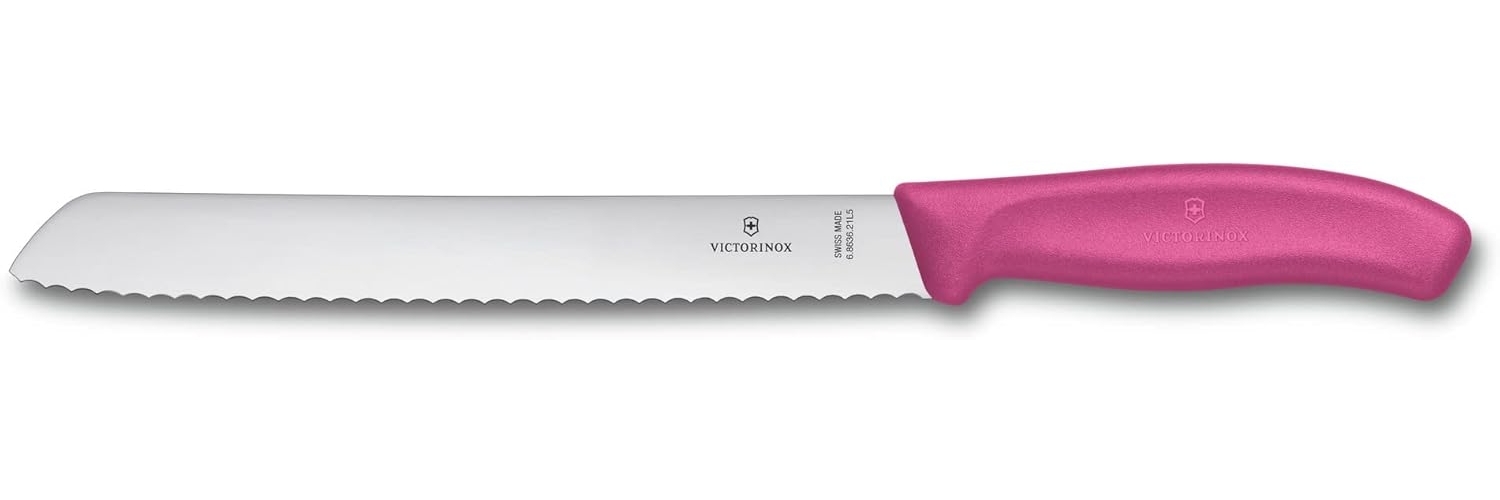 Victorinox Brotmesser 21cm pink Wellenschliff Bild 1