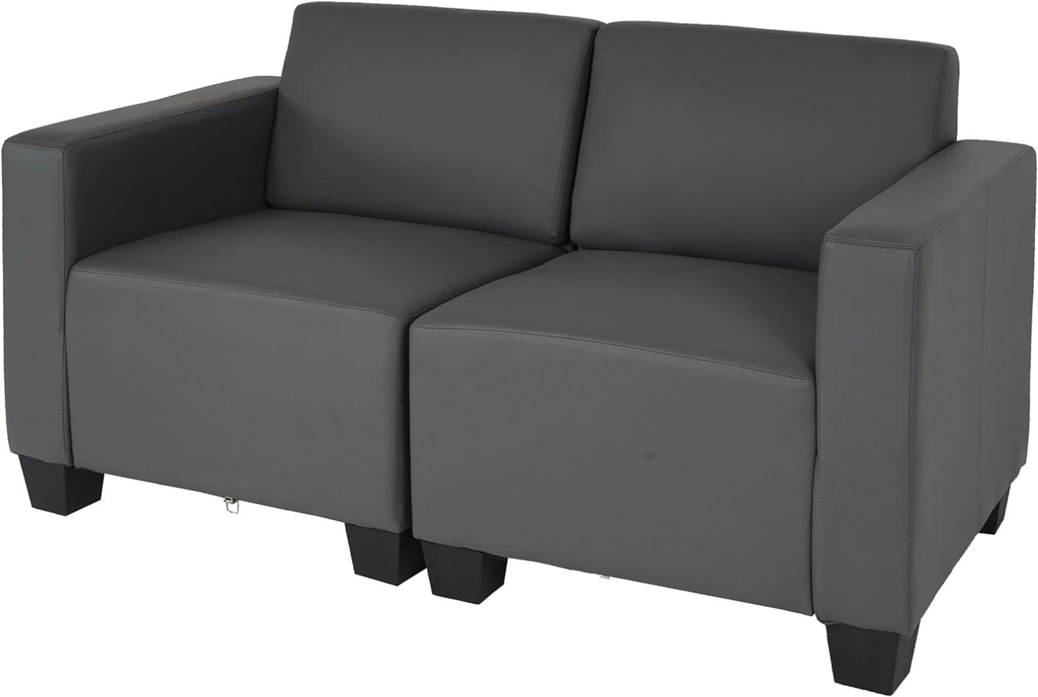 Modular 2-Sitzer Sofa Couch Lyon, Kunstleder ~ dunkelgrau Bild 1