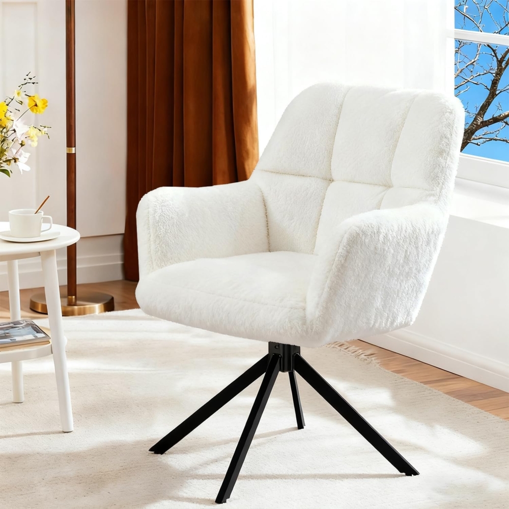 DUMOS Bürostuhl Schreibtischstuhl schminktisch Stuhl kleine Schreibtischstühle mit Rollen niedlicher Drehstuhl mit Rückenlehne armlos Heimbüro Bürostuhl Bild 1