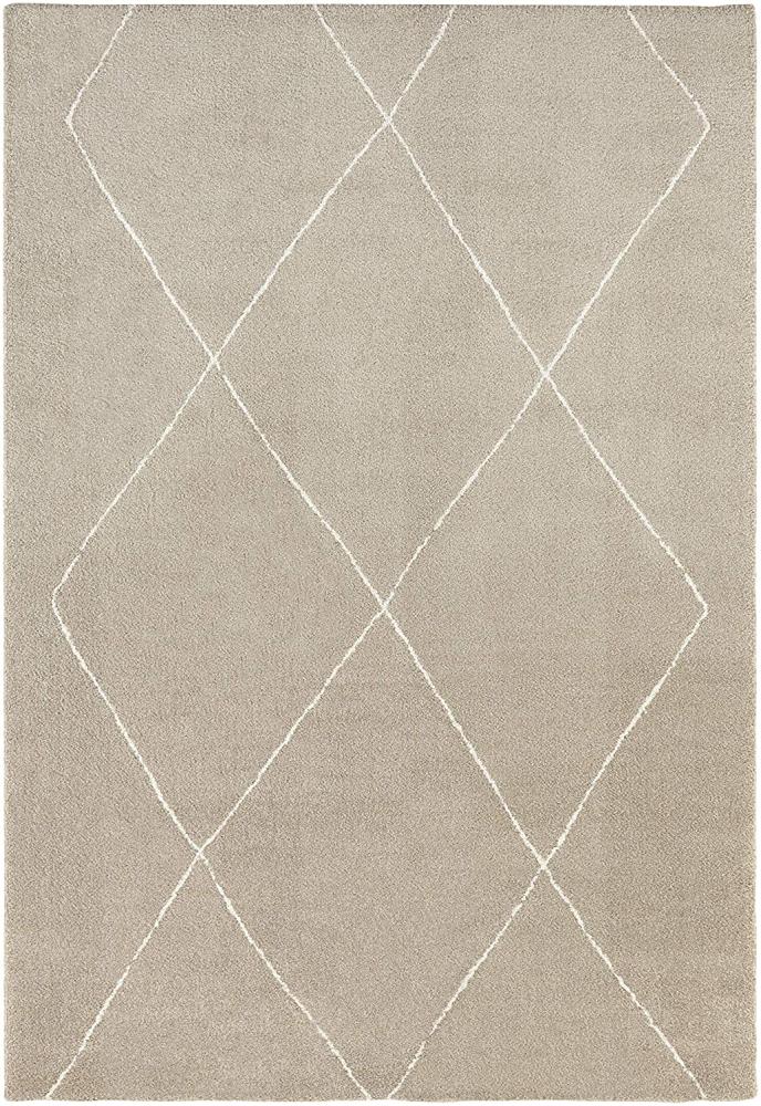 Kurzflor Teppich Massy Beige Creme - 200x290x1,4cm Bild 1