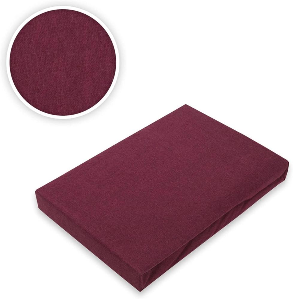 Jersey Spannbettlaken Premium Marke 140 - 160 x 200 cm Bordeaux Bild 1