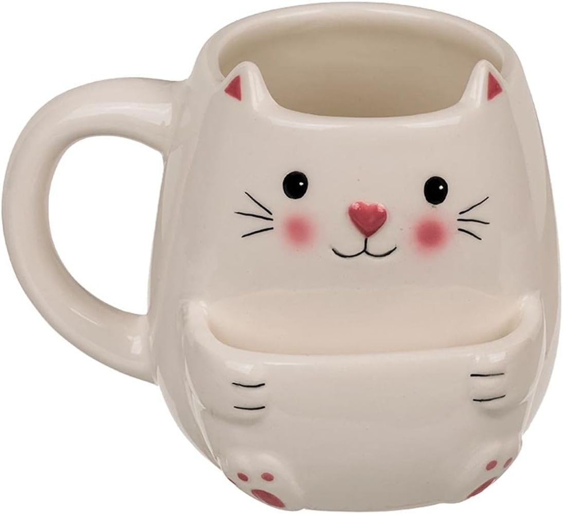 Out of the Blue Tasse Katze Kaffeebecher mit Keksfach Bild 1