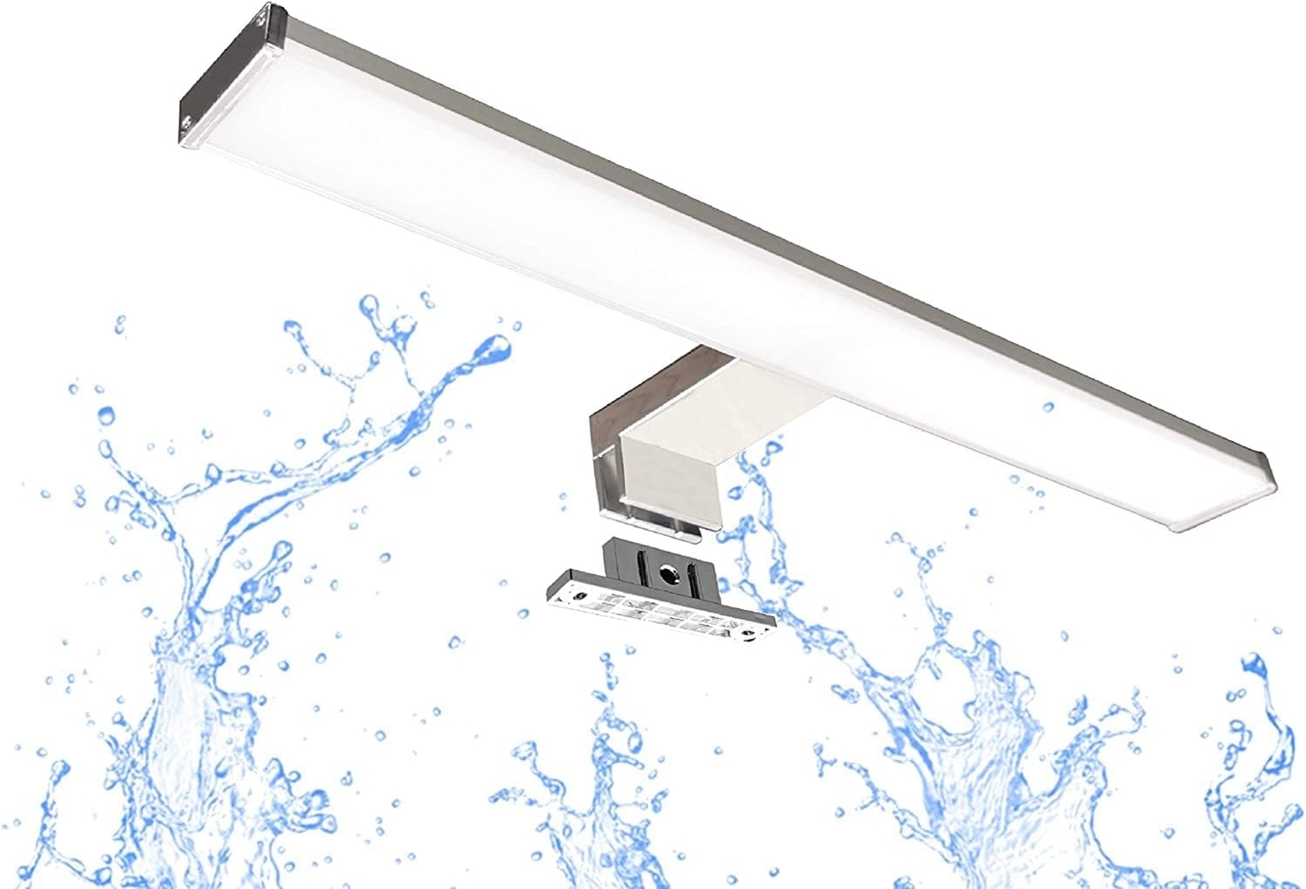 TRANGO Spiegelleuchte, 2247 Modern IP44 LED Spiegelleuchte *EASY* 4-Stufen dimmbar - Produktlänge: 530 mm - 12 Watt 3000K warmweiß, Badleuchte, Schminklicht, Badezimmer Schrankleuchte, Spiegelschrank Aufbauleuchte Bild 1