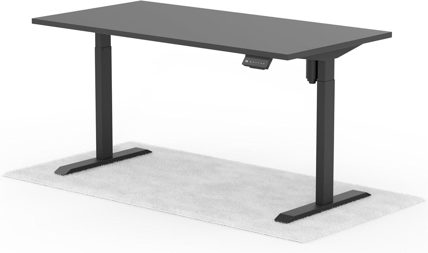 elektrisch höhenverstellbarer Schreibtisch ECO 160 x 80 cm - Gestell Schwarz, Platte Anthrazit Bild 1