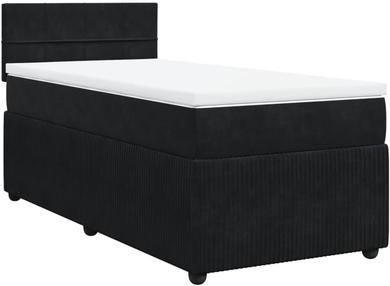 Boxspringbett mit Matratze Schwarz 100x200 cm Samt 3287664 Bild 1