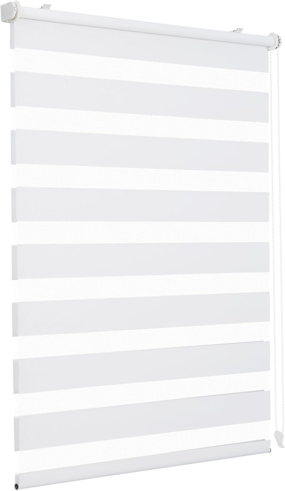 Sekey Doppelrollo Klemmfix ohne Bohren für Fenster, Doppelrollo 95 cm breit, Duo Rollo Jalousie Sonnenschutz, 95x210 cm, Weiß Bild 1