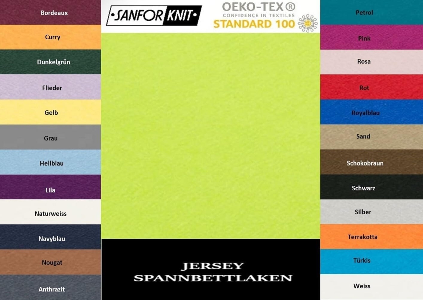 Jersey Spannbettlaken 200 x 220 cm Apfelgrün Bild 1
