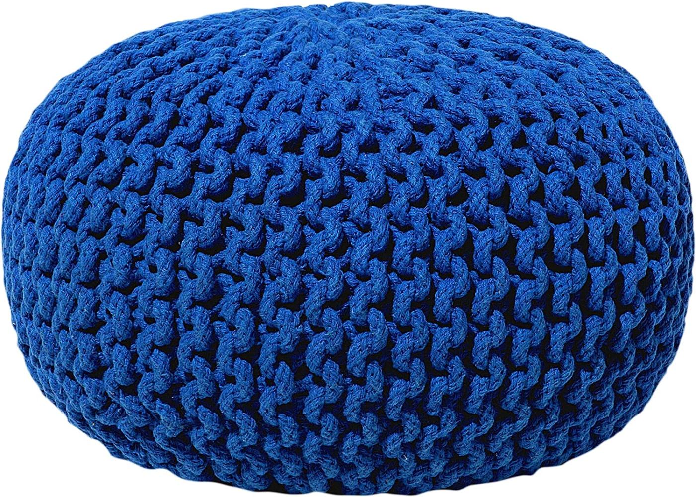 Pouf kobaltblau ⌀ 40 cm CONRAD Bild 1