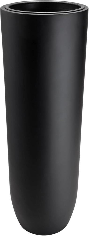 VIVANNO Bodenvase Pflanzgefäß Bodenvase SOLERIO Fiberglas Schwarz Matt - 33x100 cm Bild 1