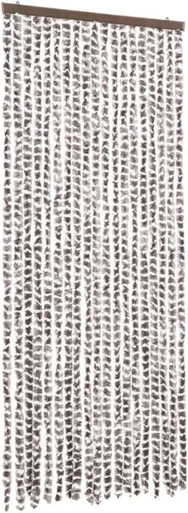 vidaXL Insektenschutz-Vorhang Taupe und Weiß 56x185 cm Chenille 325460 Bild 1