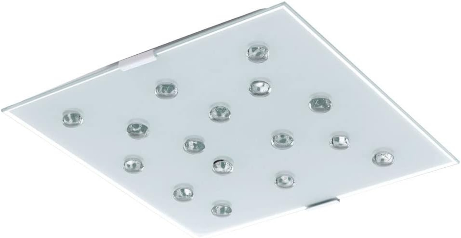 LED Deckenleuchte, Glas satiniert, Stahl, weiß, L 29 cm Bild 1