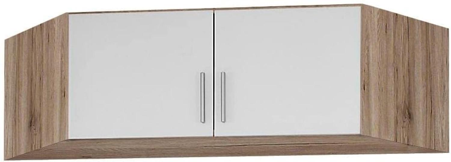 Rauch Möbel Celle Schrank Eckschrank Schrankaufsatz in Weiß / Eiche Sanremo hell, 2-türig, BxHxT 117x39x117 cm Bild 1