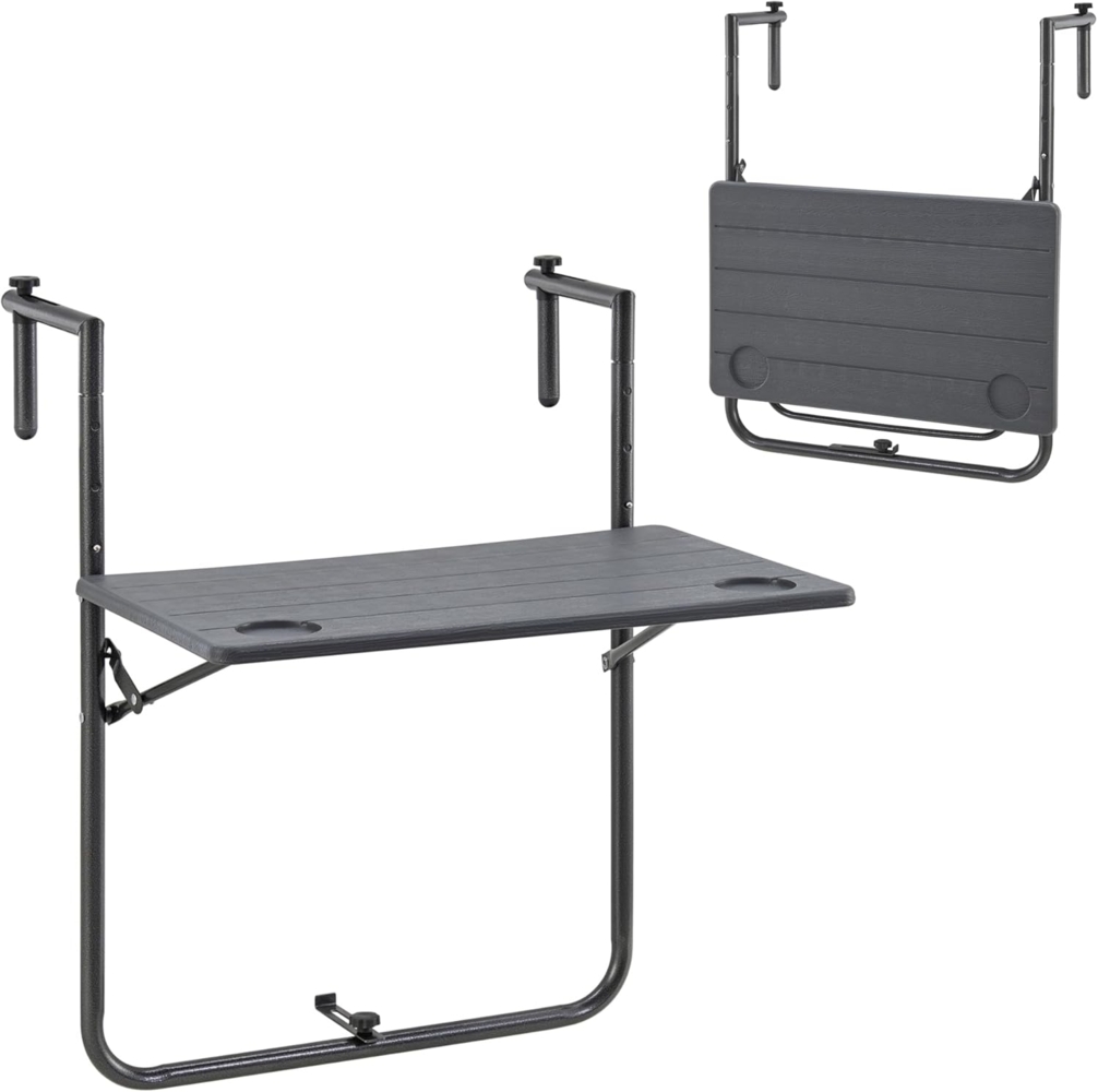 Hängetisch Badolato 83,5x60x60 cm Eckig Dunkelgrau [en. casa] Bild 1