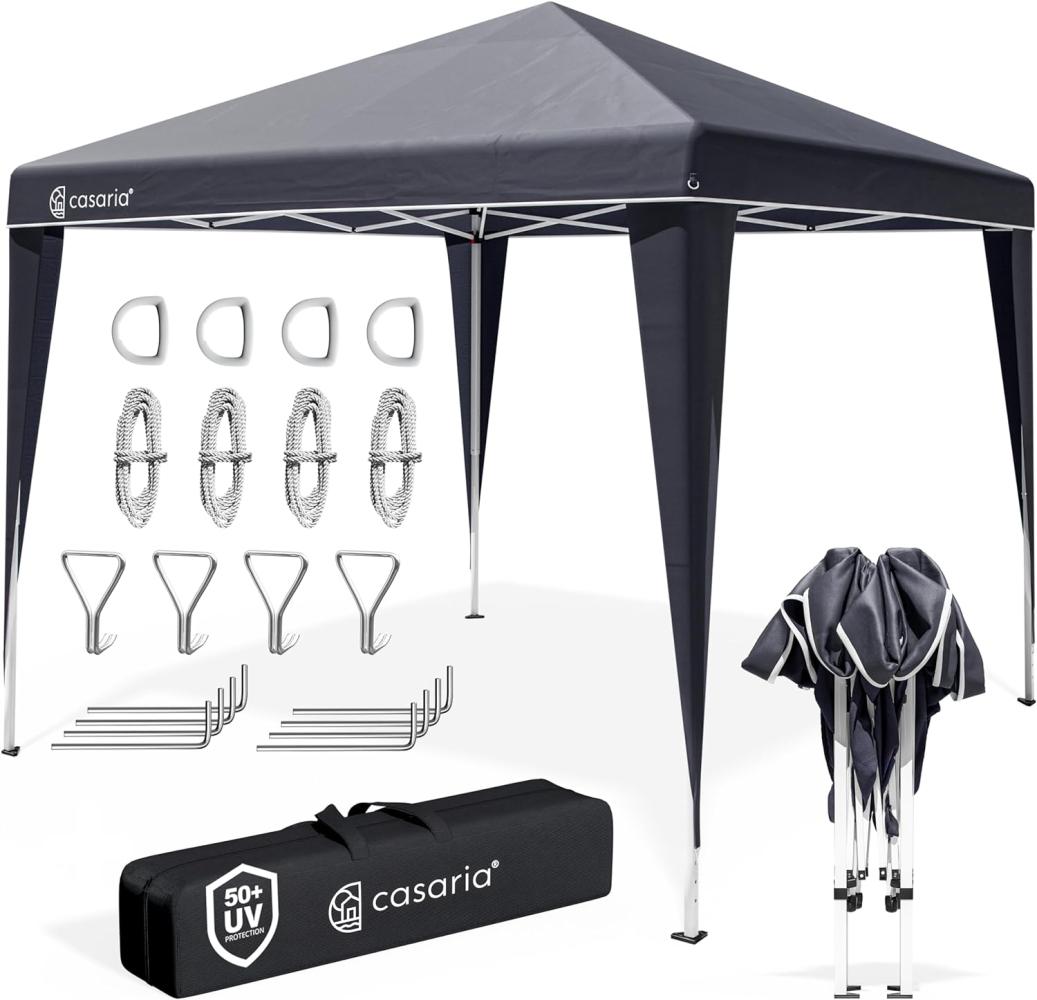 Deuba Pavillon Capri 3x3 m wasserdicht Pop-Up inkl. Tasche UV-Schutz 50+ Faltpavillon Gartenzelt Partyzelt anthrazit Polyester Faltpavillon Bild 1