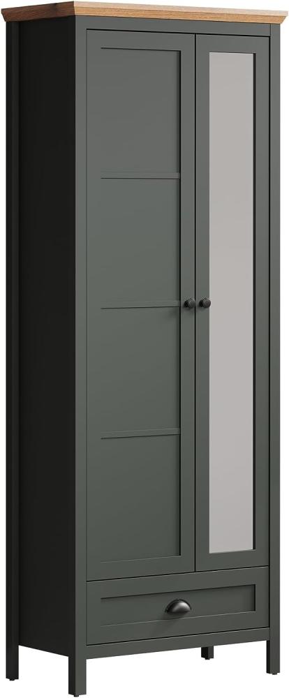 Garderobenschrank >Stanton< in Tannengrün / Eiche - 77x198x39cm (BxHxT) Bild 1