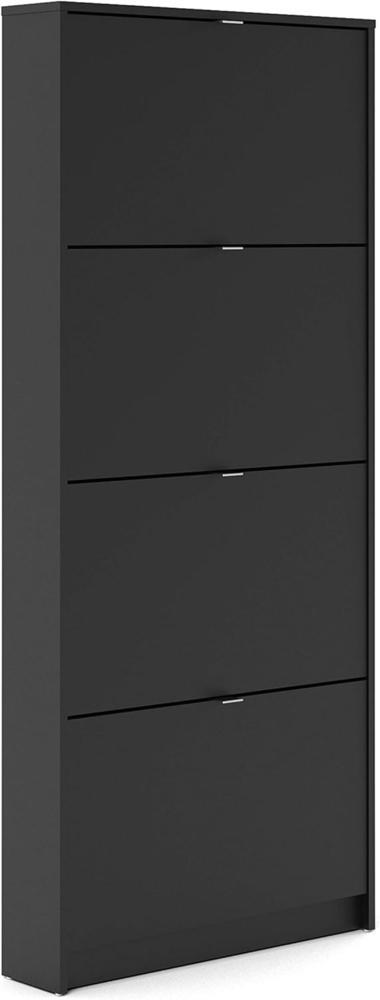 Schuhschrank mit vier Türen, Farbe Schwarz, 70,3 x 162 x 16,55 cm Bild 1