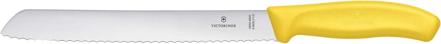 Victorinox, Swiss Classic, Profi Brotmesser, Extra Scharfe Klinge, Wellenschliff, 21 cm, Robuster Kunststoffgriff, Rostfreier Stahl, gelb Bild 1