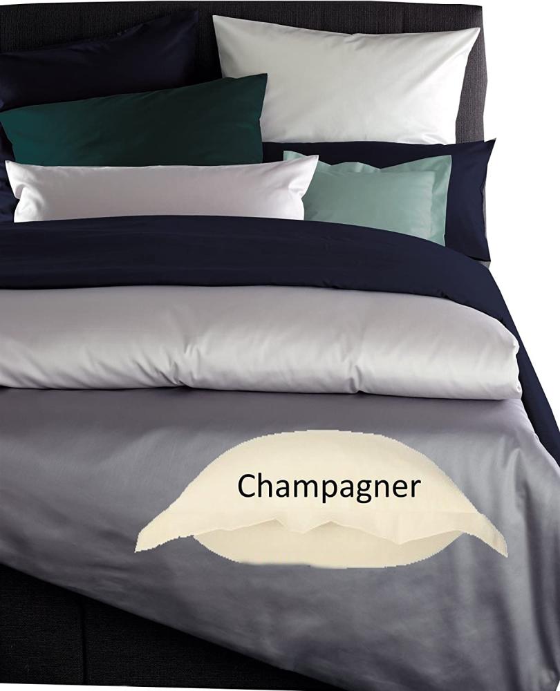 Bauer Uni - Mako-Satin 135x200 + 80x80 cm,,2219 champagner Bild 1