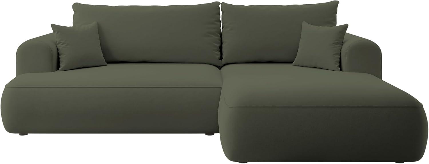 Selsey Sofa Ecksofa Eckcouch Schlafsofa Couch Mit Stauraum Schlaffunktion Pflegeleicht Polyurethanschaum L Form Links OVO Creme Veloursoptik Castel Bild 1