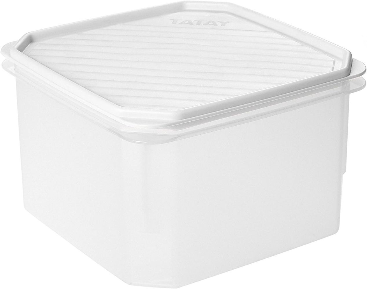 Tatay Frischhaltedose , Airtight, 2.9L von Kapazität, flexible Druckdeckel, BPA frei, Geeignet Mikrowelle und Geschirrspüler, Weiß. Maße: 18,5 x 18,5 x 12,2 cm Bild 1