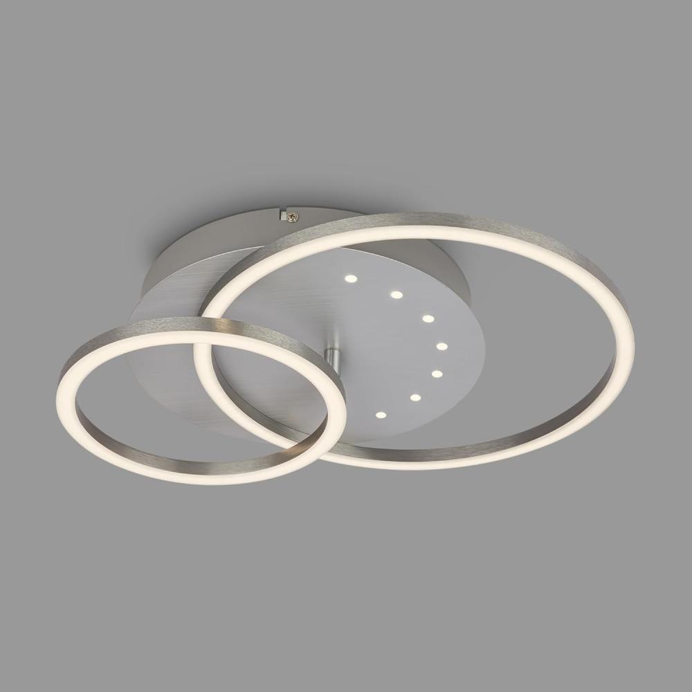 BRILONER - LED Deckenlampe mit kleinen LED-Dots, warmweißes Licht, Schwenkbare Deckenleuchte, LED Lampe Alufarbig, 24W Wohnzimmerlampe mit Speicherfunktion, 400x300x75 mm (LxBxH), Silber Bild 1