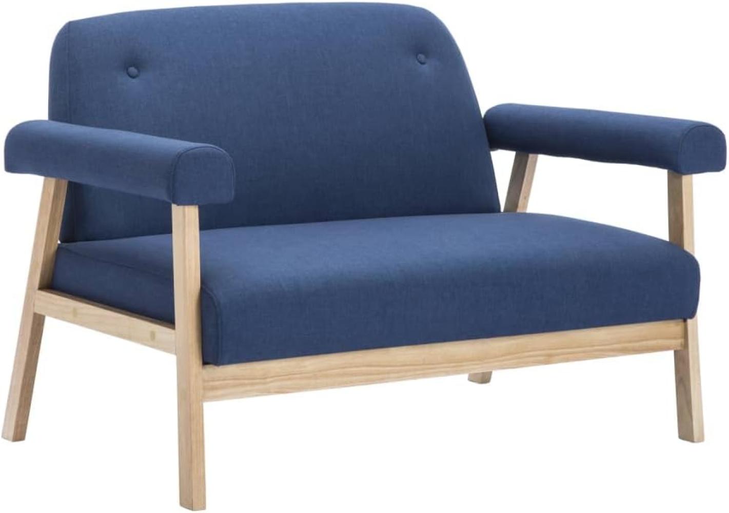 vidaXL 2-Sitzer-Sofa Stoff Blau 246649 Bild 1