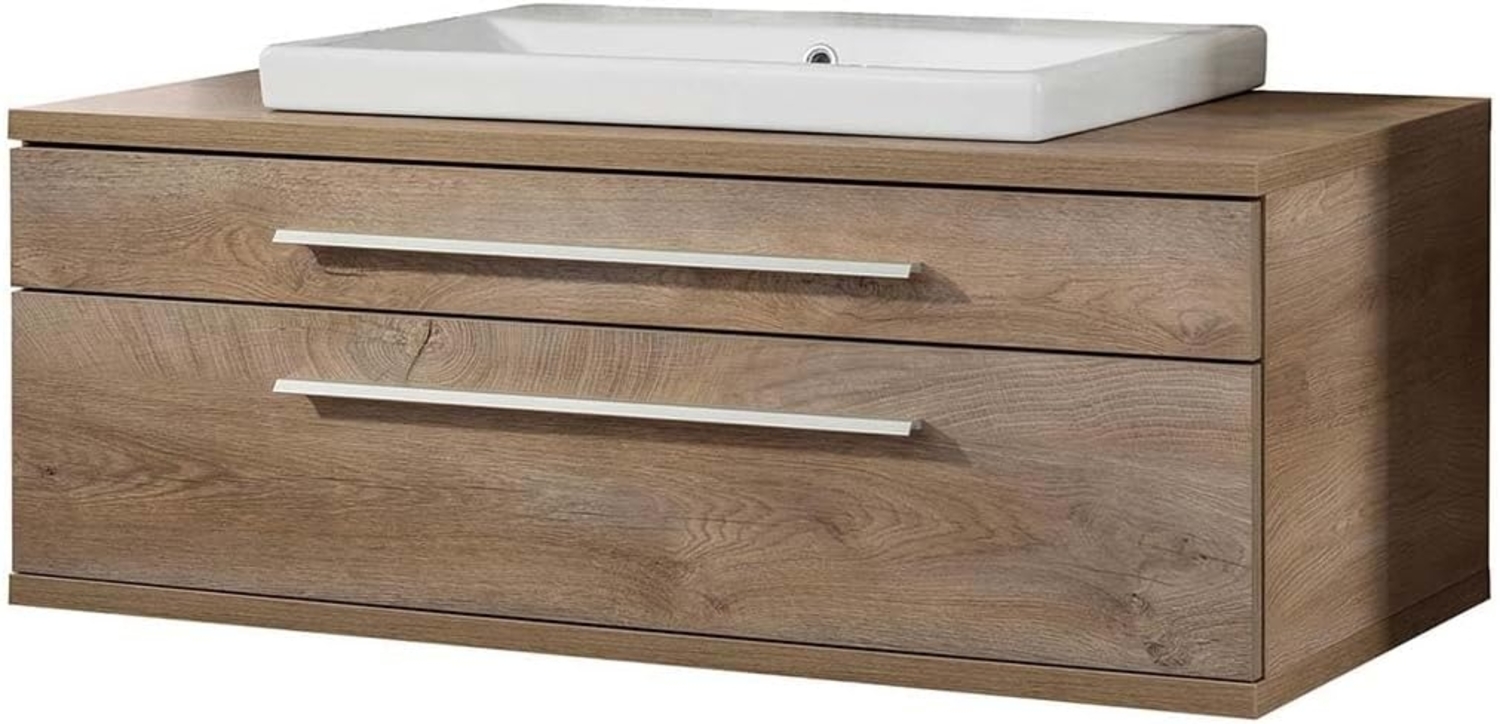 Fackelmann STANFORD Badmöbel Set 2-teilig,110 cm breit, Braun, Keramikbecken 70 cm Bild 1