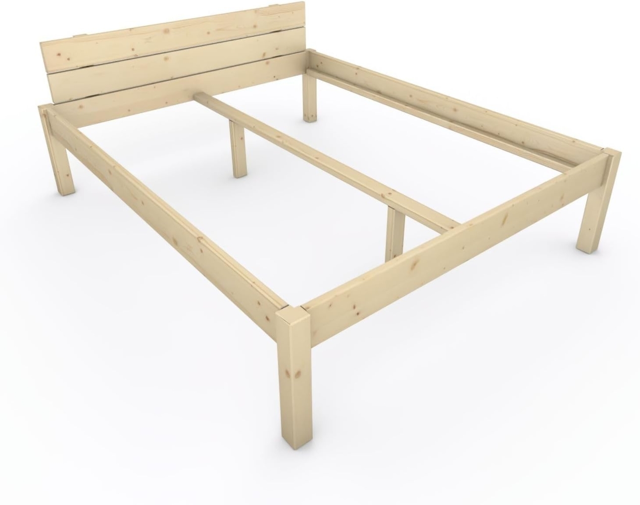 Pfostenbett "metallarm" Fichte Holzbett "Daybett" 160 x 200cm 48cm Doppelbett Bild 1