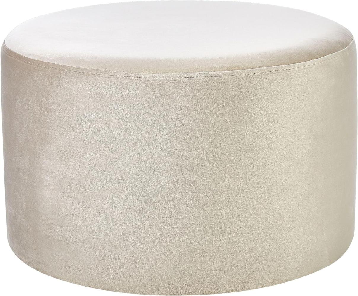 Pouf Samtstoff beige rund ⌀ 61 cm MILLEN Bild 1