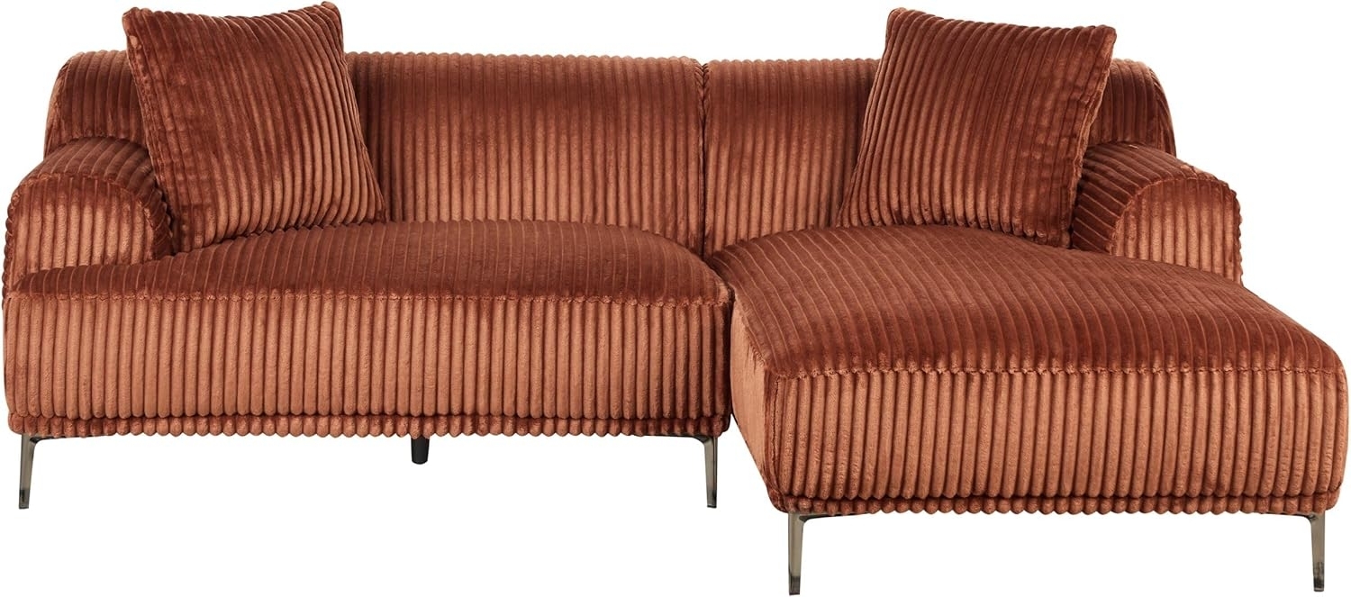 Ecksofa STENUM Cord Braun linksseitig Bild 1