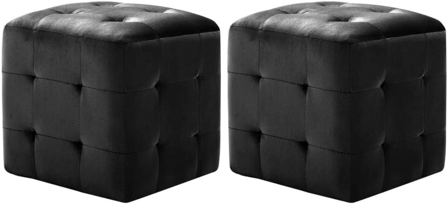 vidaXL Pouf 2 Stk. Schwarz 30x30x30 cm Samtstoff 278386 Bild 1