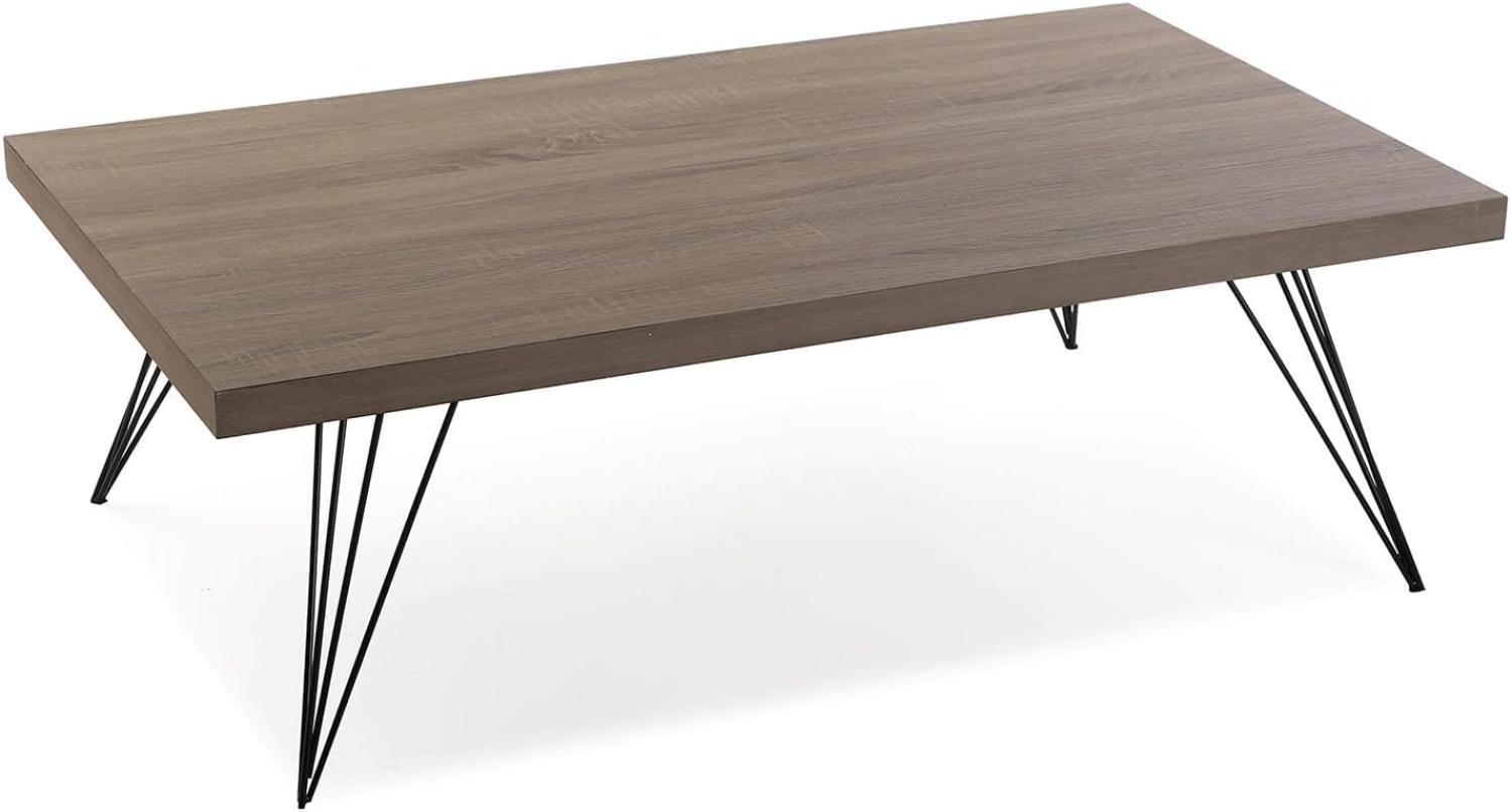 Versa Texas Niedriger Couchtisch, Couchtisch für das Wohnzimmer, Maßnahmen (H x L x B) 38 x 120 x 70 cm, Holz und Metall, Farbe: Braun und Schwarz Bild 1