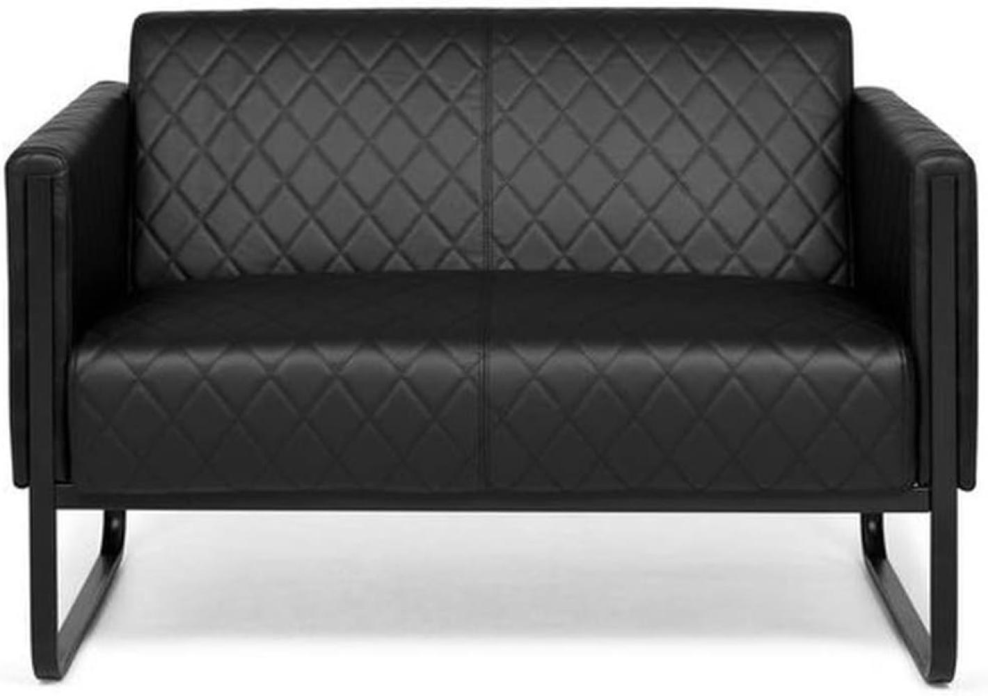 hjh OFFICE Loungesofa Aruba Black Gestell schwarz Kunstleder 2-Sitzer schwarz Bild 1