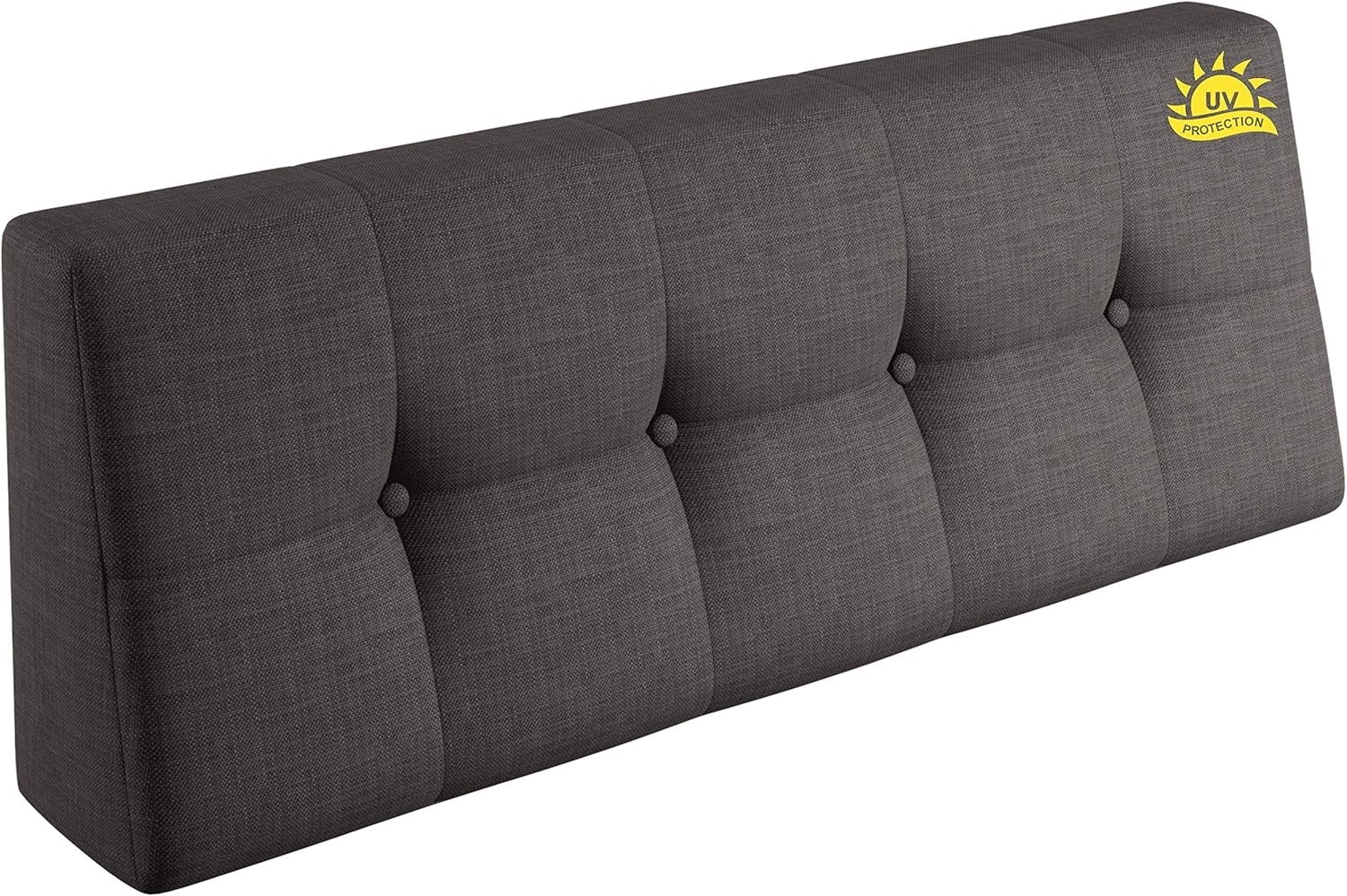 sunnypillow Palettenkissen Rückenlehne gesteppt UV - beständig Outdoor/Indoor Palettenauflage Palettenpolster Palettensofa Sitzkissen Seitenkissen 120 x 40 x 20/10cm Grey Bild 1