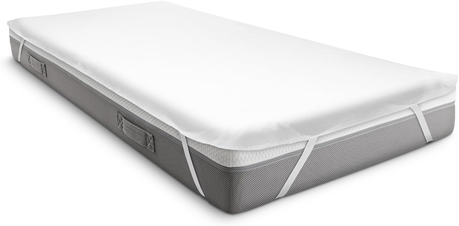 Sleezzz Vital wasserdichter Molton Matratzenschutz Fixspann 90 x 190 cm, Matratzenschoner aus 100% Baumwolle in weiß Bild 1