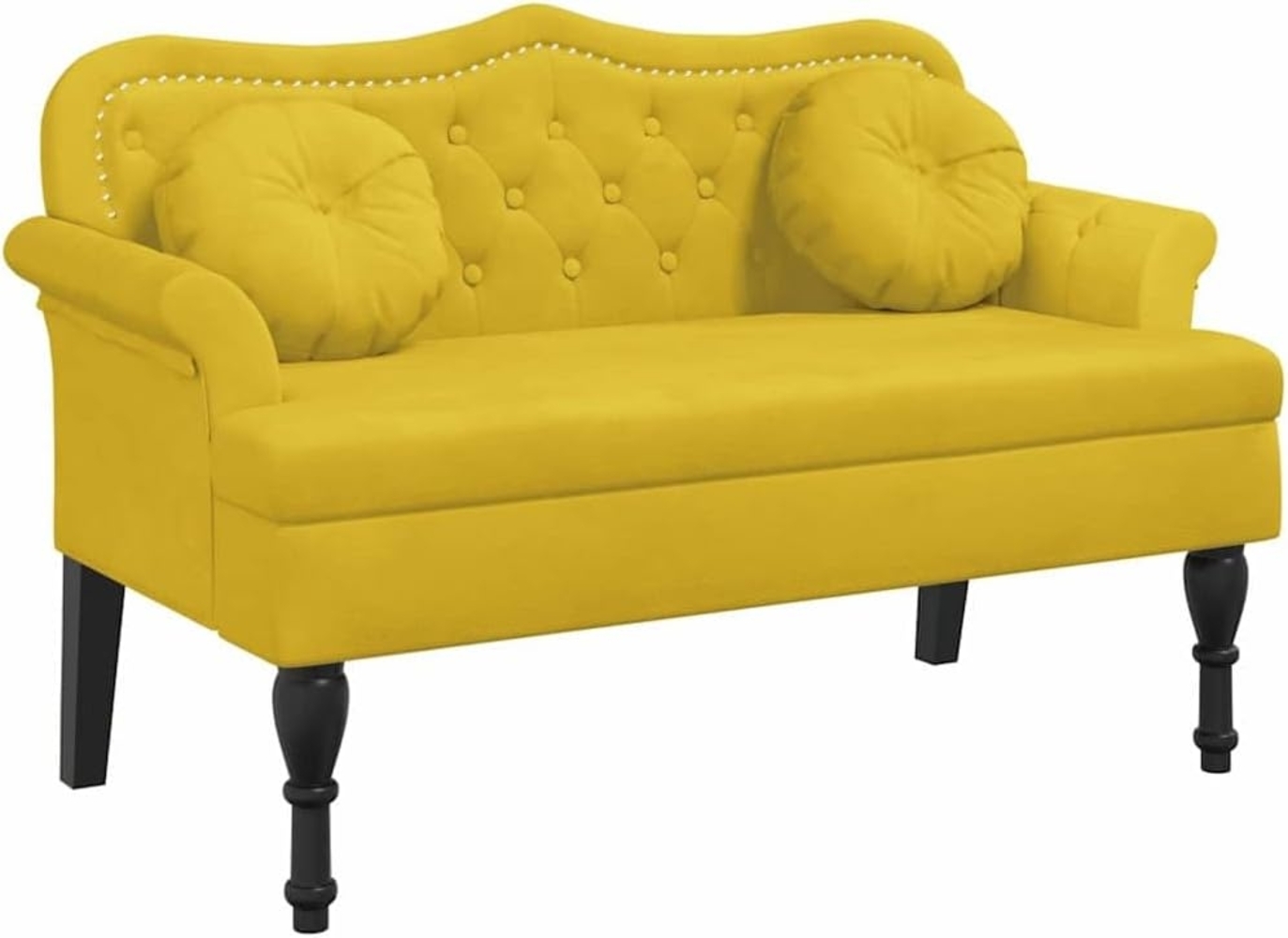 vidaXL Sitzbank mit Kissen Gelb 120,5x65x75 cm Samt 372146 Bild 1