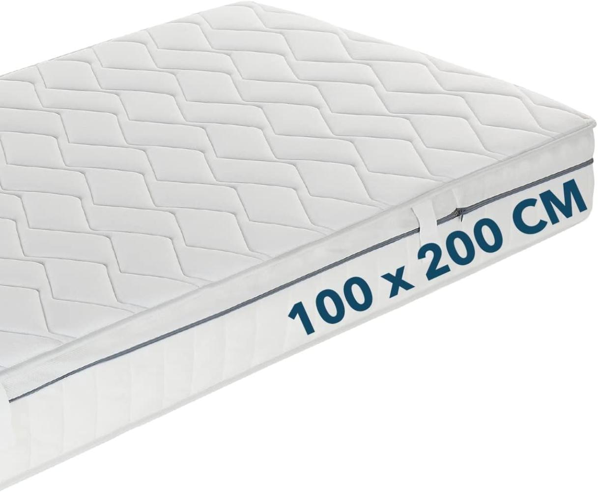 Ortho-Relax Matratze 100x200 cm, 23cm hoch, Härtegrad H3, 100 Nächte Probeschlafen, 5-Zonen-Spezial-Komfortschaum-Matratze, Luftkanaltechnik & Klimaband für erhöhte Atmungsaktivität, Öko-Tex 100 Bild 1