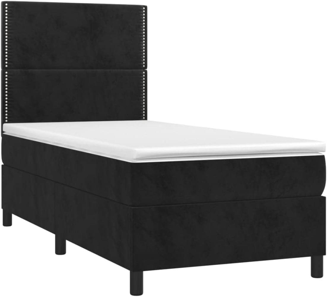 vidaXL Boxspringbett mit Matratze Schwarz 80x200 cm Samt 3142931 Bild 1