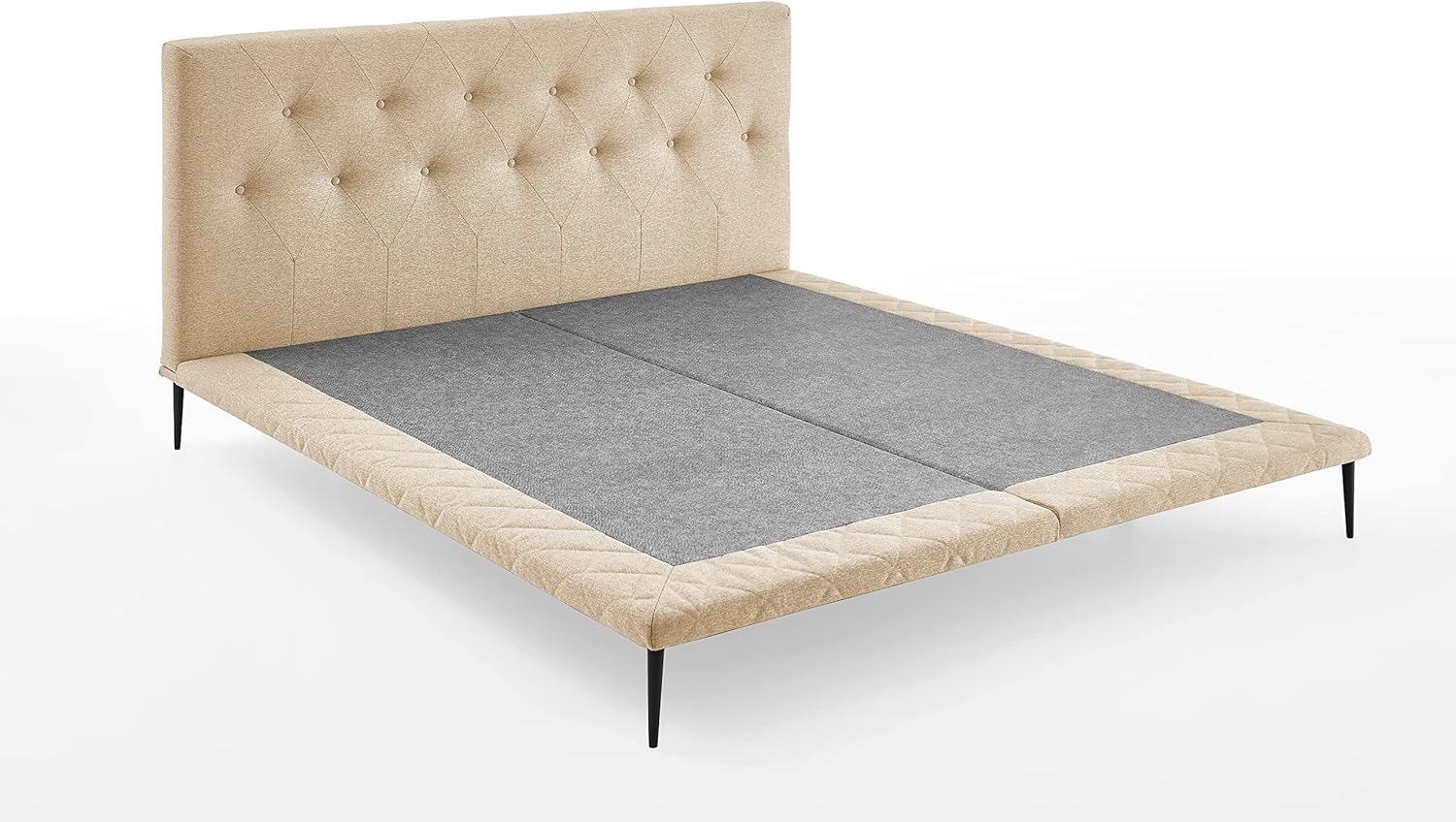 Atlantic Home Collection Designbett Palm 160x200 cm, Plattformbett ohne Matratze, Creme, 160/200 cm Bild 1