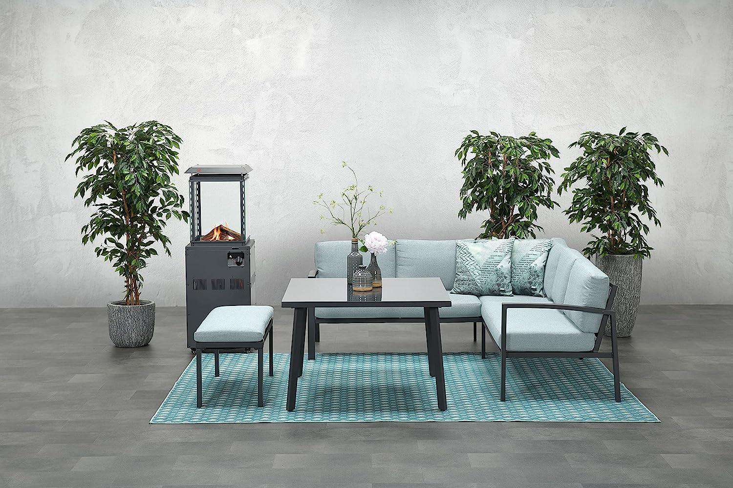 Garden Impressions Dining-Ecklounge "Petone" inkl. Ecksofa, Bank und Tisch, grau / mint Bild 1