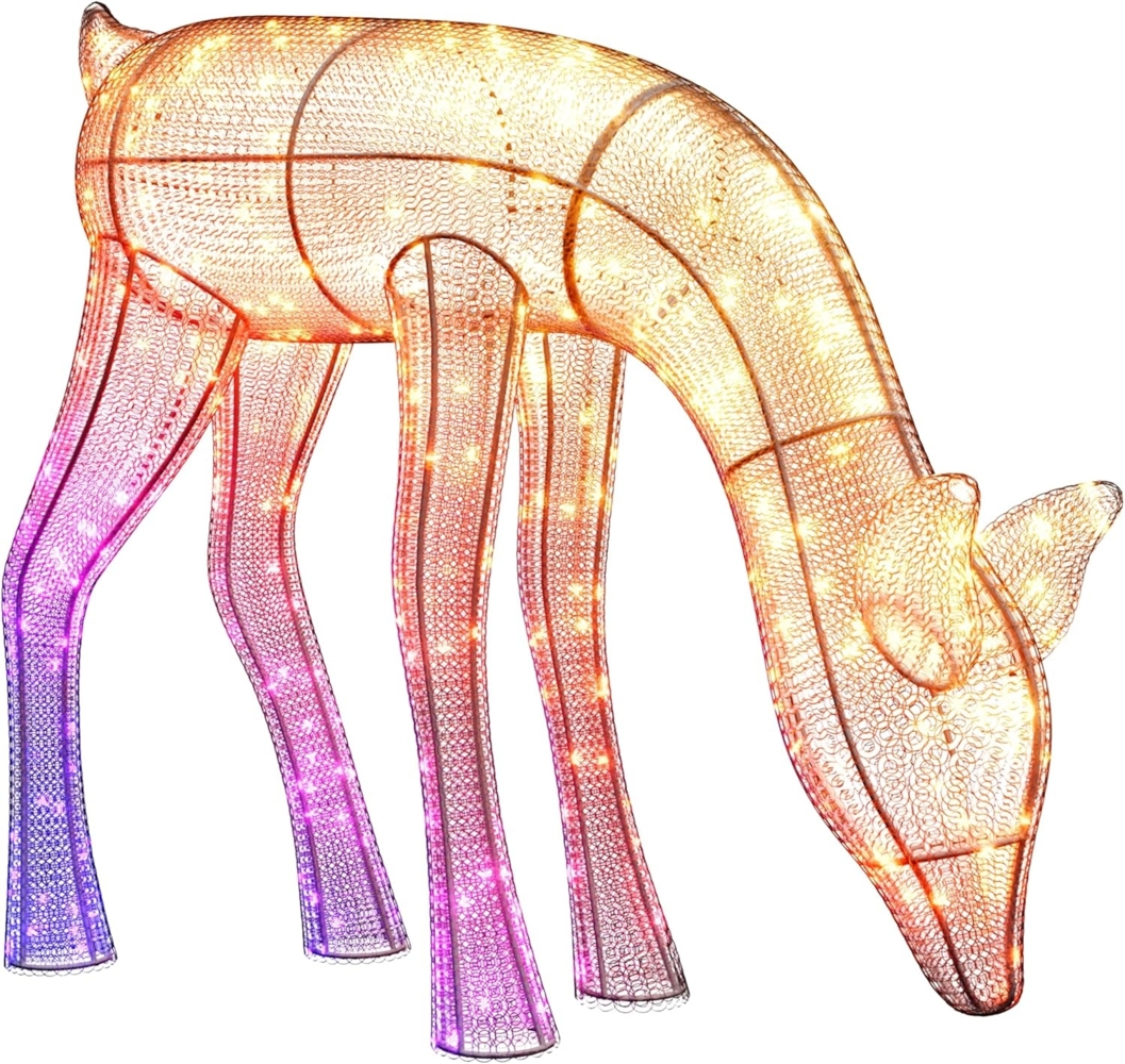 Twinkly Reindeers, LED-Leuchten in Rentierform für den Außenbereich, 160 RGB-LEDs und Warmweißes Licht, Höhe 75 cm, Kompatibel mit Alexa und Google Home, IP44, App-Steuerung, Weihnachtsbeleuchtung Bild 1