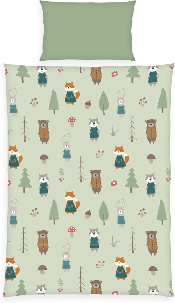 Baby Best Wendebettwäsche babybest Waldtiere, Flanell, 2 teilig, besonders kuschelig Bild 1