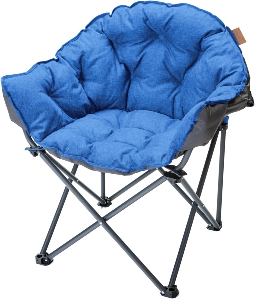 Skandika Campingstuhl Moonchair Premium XL, gepolsterter, bequemer Klappsessel mit Lehne, Faltstuhl, Gartenstuhl, Tragetasche, bis 150kg, Indoor/Outdoor, Balkon Bild 1